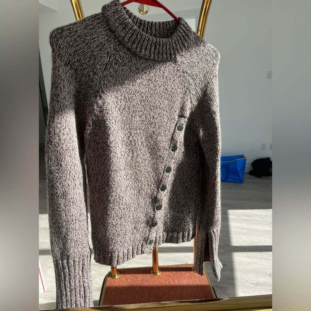 NWOT Zara Asymmetric Button Knit Sweater - Picture 6 of 16